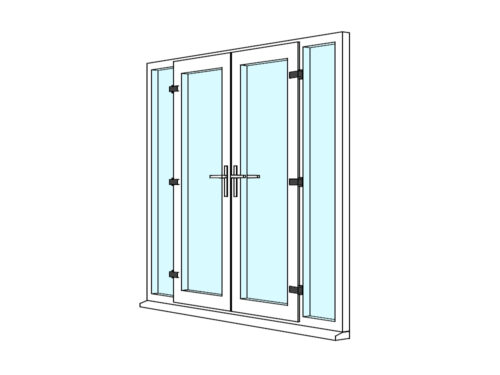 French doors with side windows